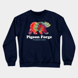 Pigeon Forge Tennessee Vacation Hiking Tie Dye Bear Crewneck Sweatshirt